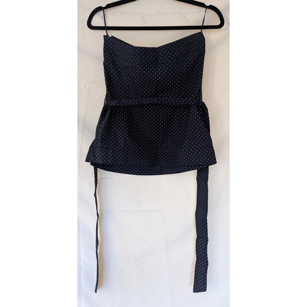 Navy Polka Dot Strapless tank - Costa Blanca - M - Picture 2 of 4